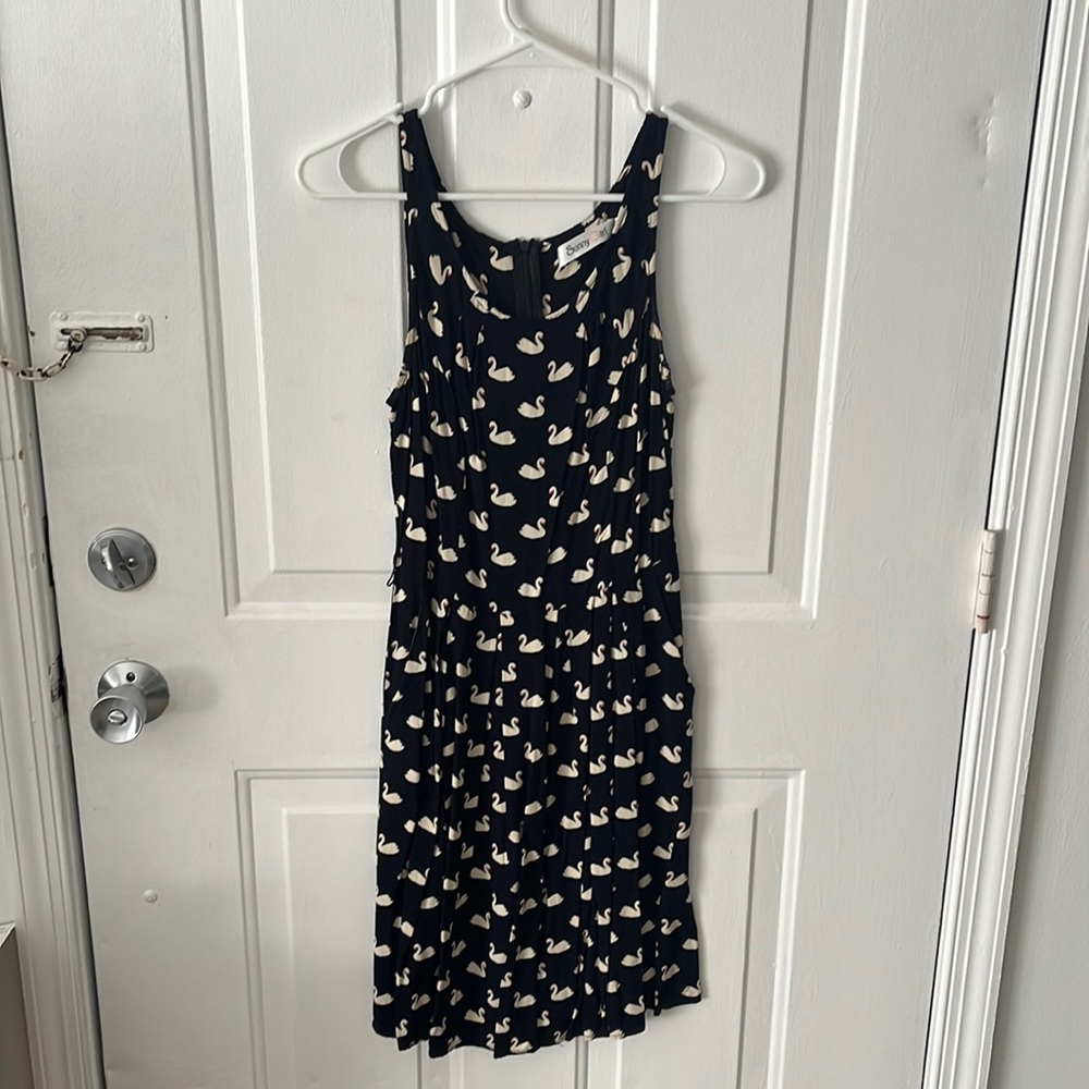 Sunny Girl Navy Swan Dress